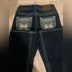Women's Embellished Dark Blue Boot Cut Jeans